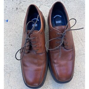 Mens 8M Nunn Bush Dress Shoes Brown Leather Derby Waterproof Comfort Gel